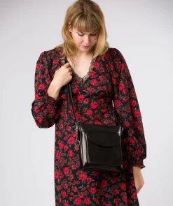 Maeve' Black Leather Cross Body Bag