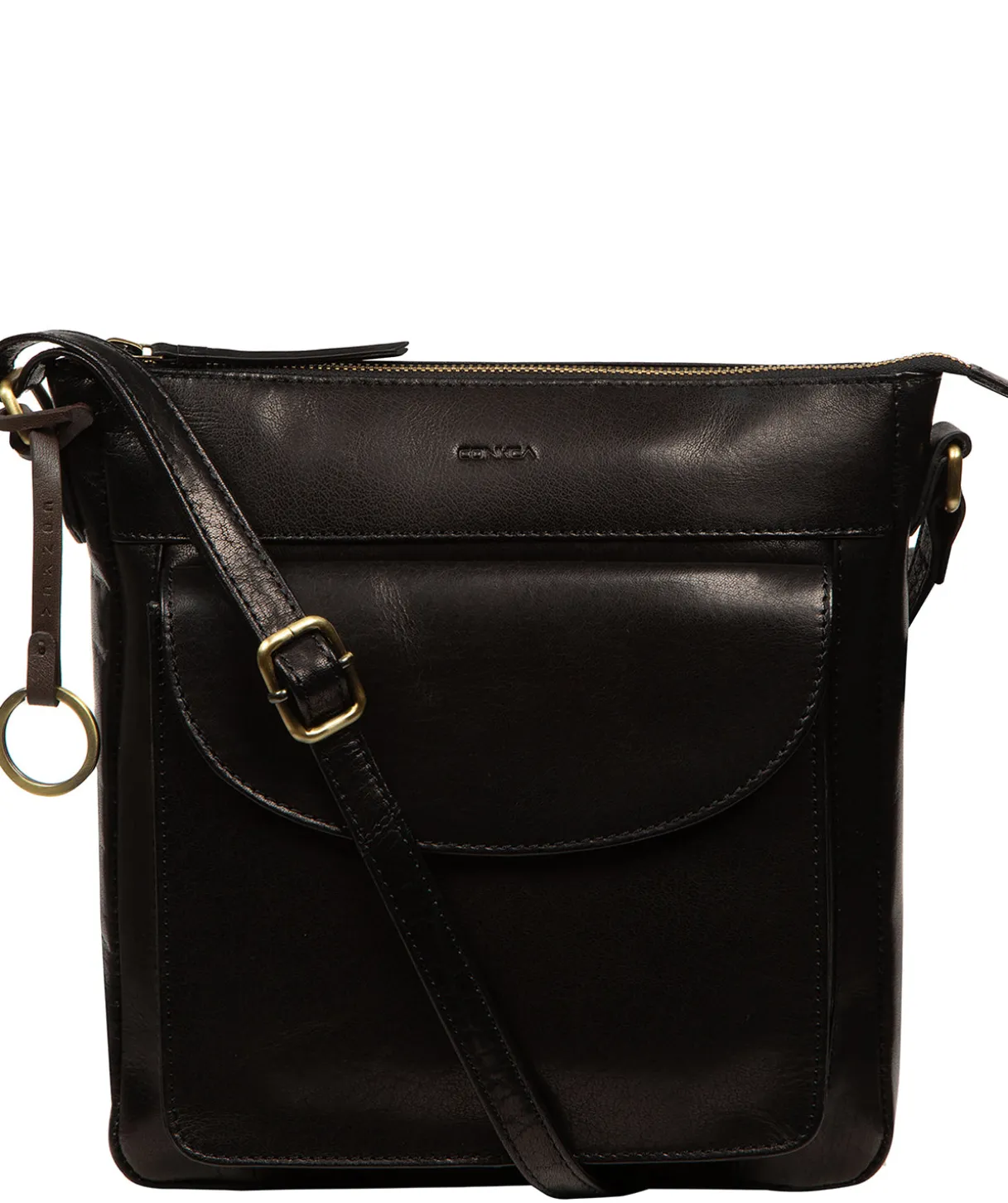 Maeve' Black Leather Cross Body Bag
