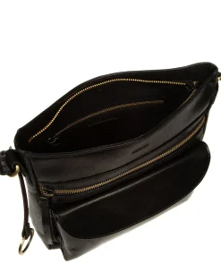 Malin' Black Leather Cross Body Bag