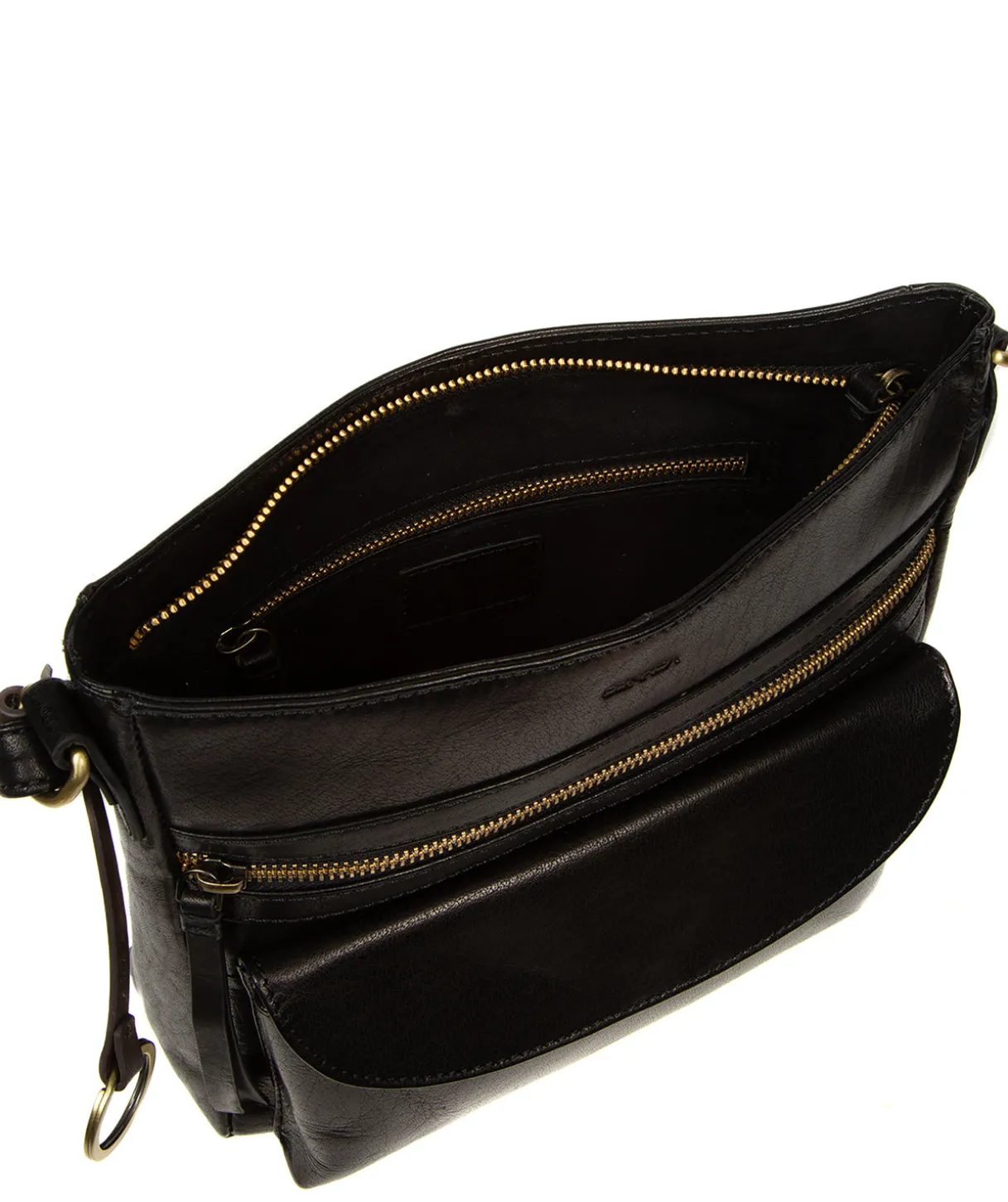 Malin' Black Leather Cross Body Bag