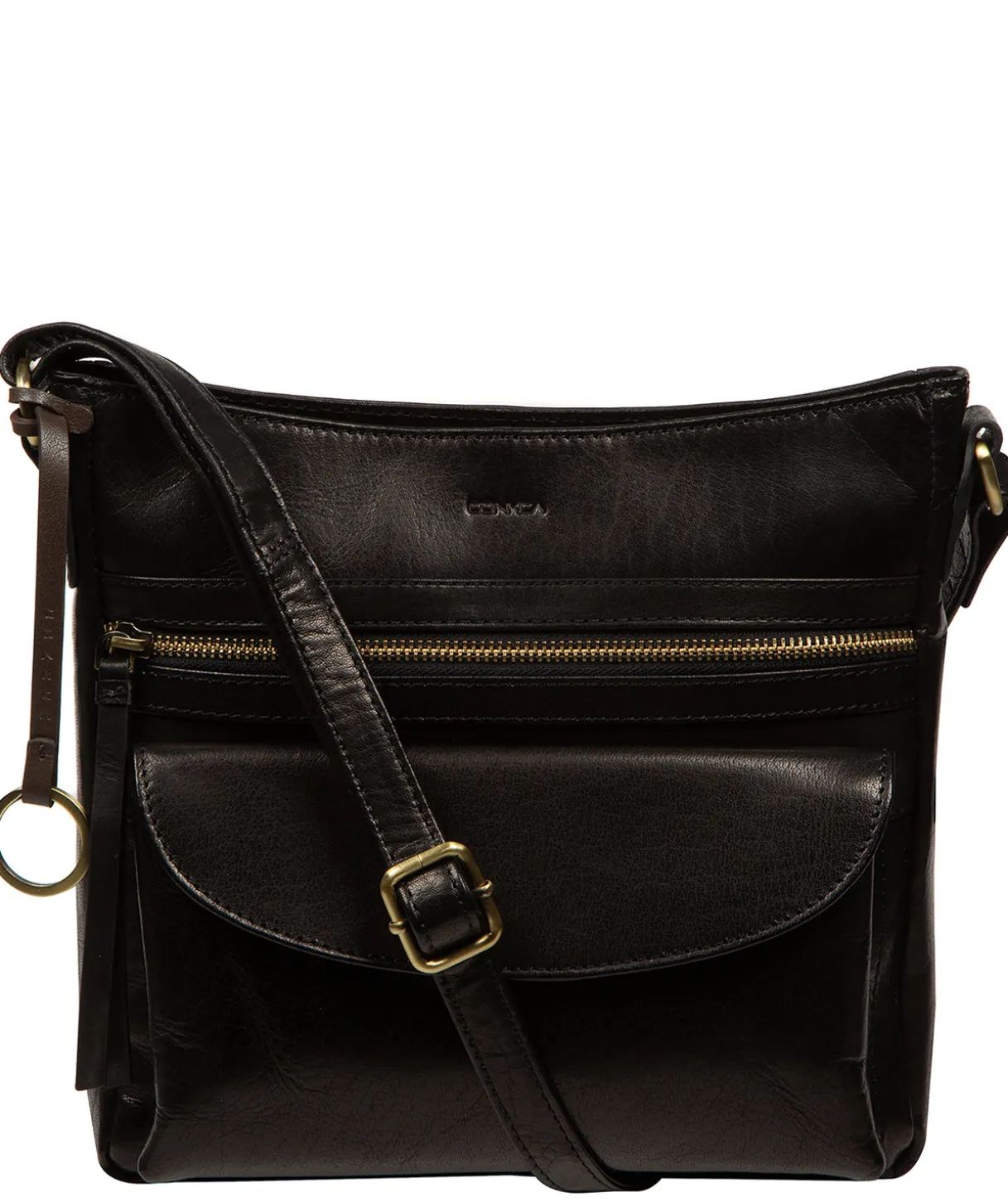 Malin' Black Leather Cross Body Bag
