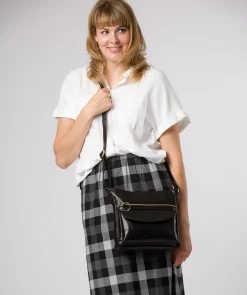 Malin' Black Leather Cross Body Bag