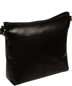 Malin' Black Leather Cross Body Bag