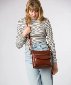 Malin' Conker Brown Leather Cross Body Bag