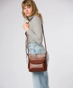Malin' Conker Brown Leather Cross Body Bag