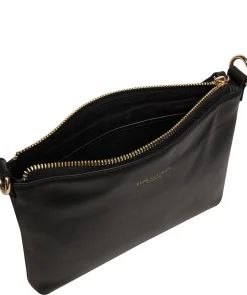 Maria' Black Leather Cross Body Bag