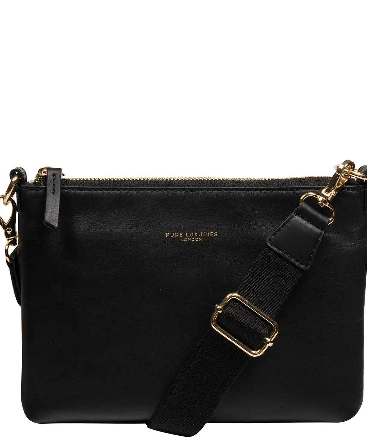 Maria' Black Leather Cross Body Bag