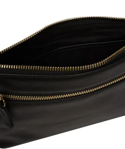 Maria' Black Leather Cross Body Bag