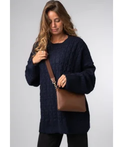 Maria' Chestnut Leather Cross Body Bag