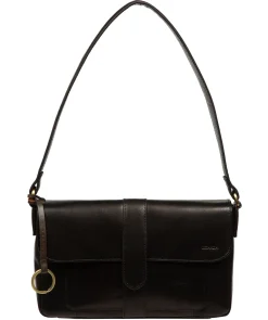 Marianne' Black Leather Evening Bag