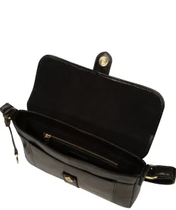 Marianne' Black Leather Evening Bag