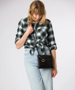 Marietta' Black Leather Cross Body Bag
