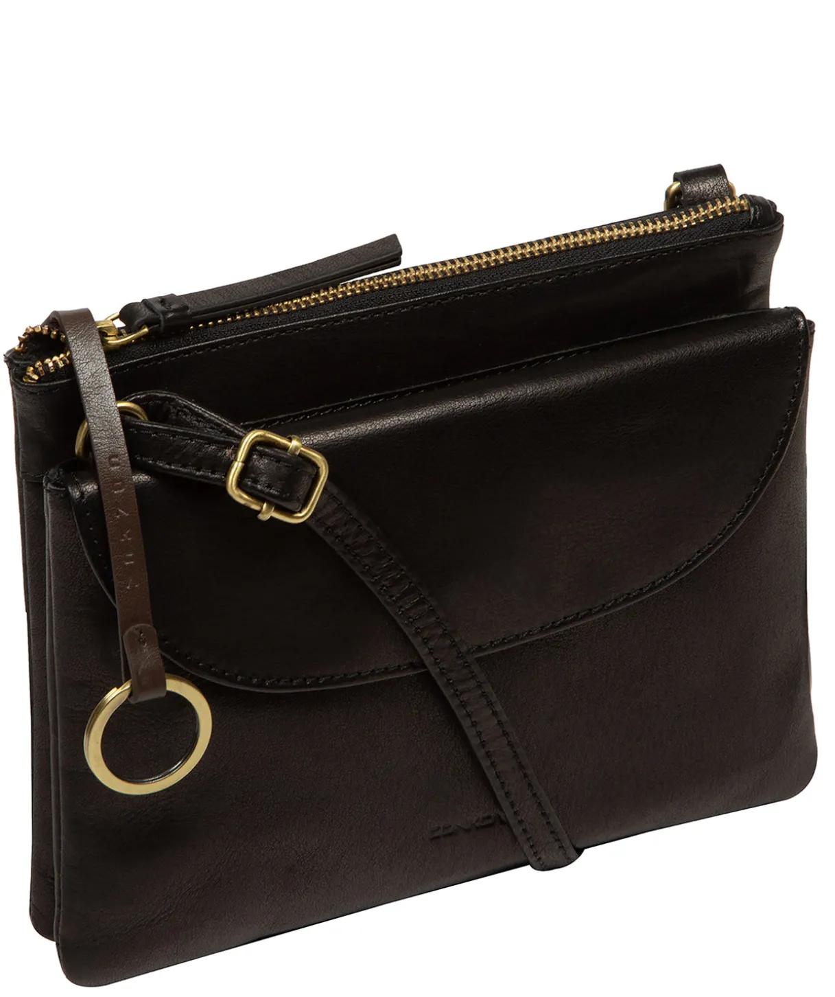 Marietta' Black Leather Cross Body Bag