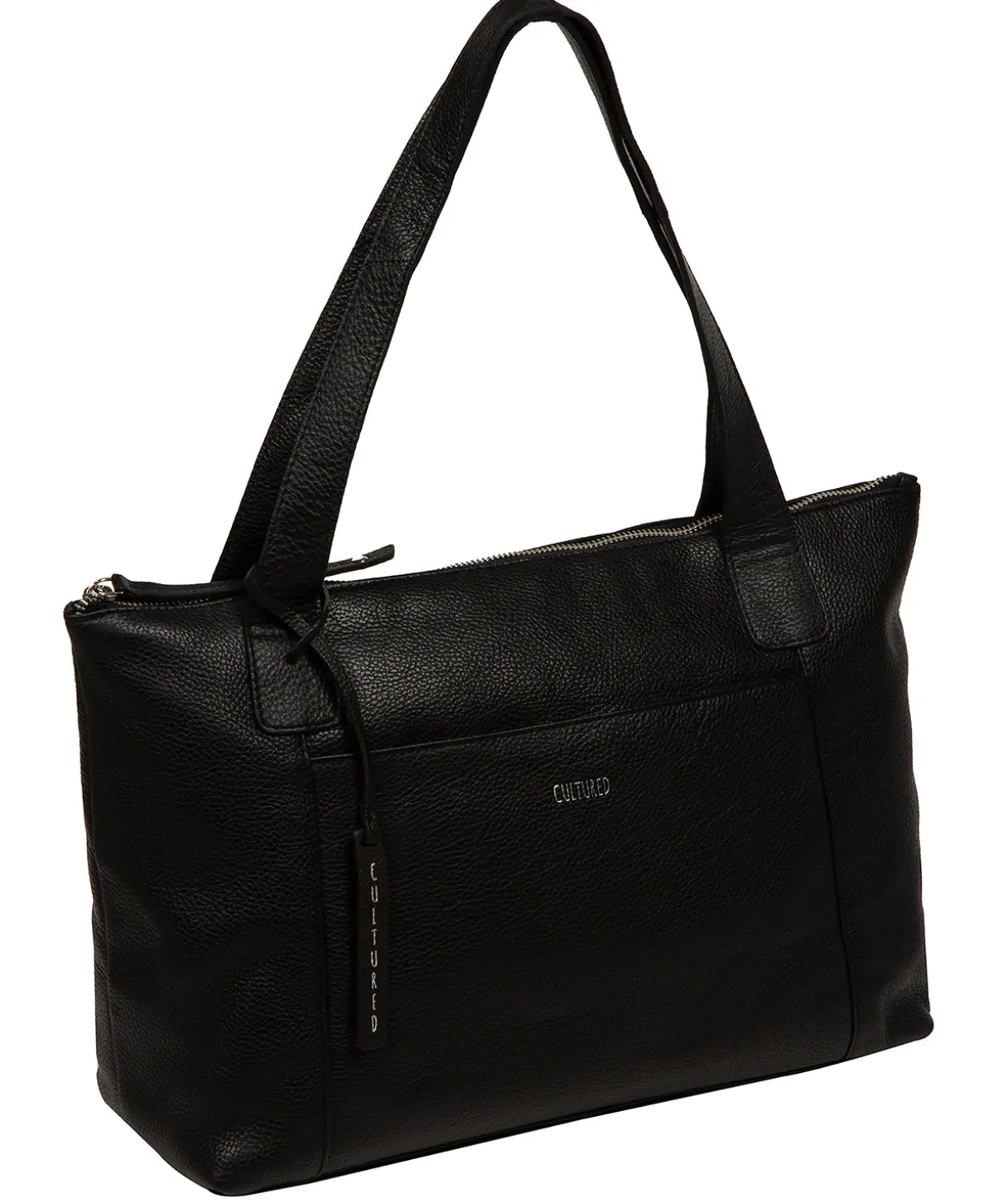 Marina' Black Leather Tote Bag