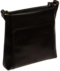 Marissa' Black Leather Cross Body Bag