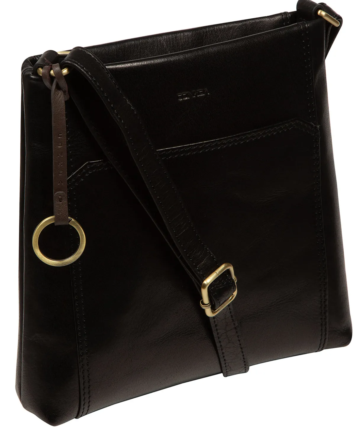 Marissa' Black Leather Cross Body Bag