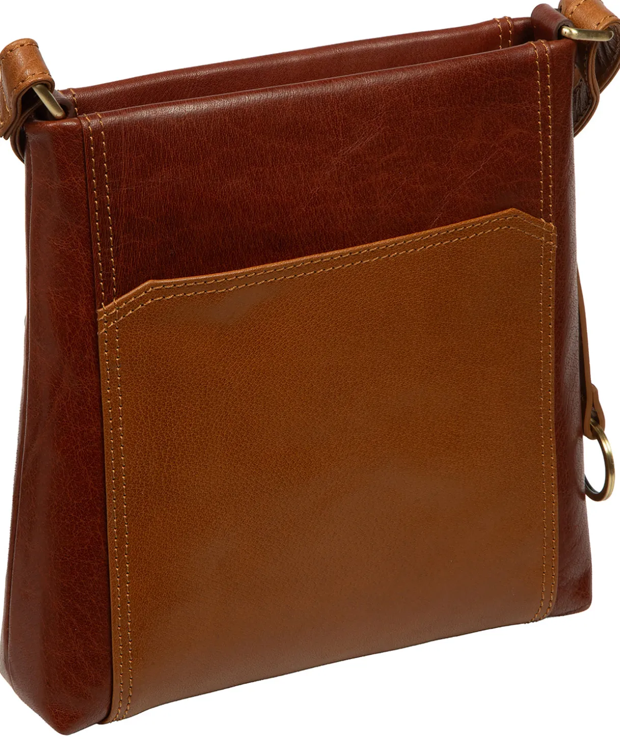 Marissa' Conker Brown & Dark Tan Leather Cross Body Bag