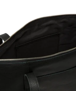 Marlowe' Black Leather Tote Bag