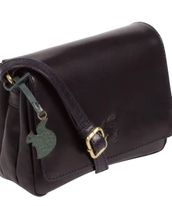 Marta' Navy Leather Cross Body Bag