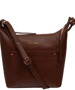 Melbury' Chestnut Leather Shoulder Bag