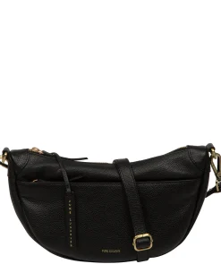 Melisande' Black Leather Cross Body Bag