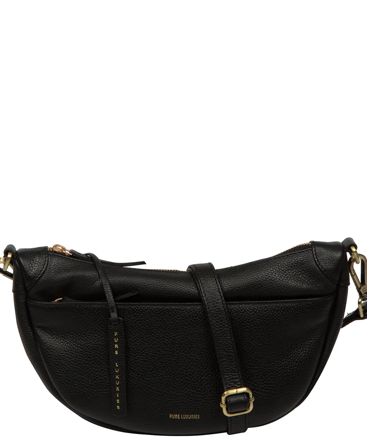 Melisande' Black Leather Cross Body Bag