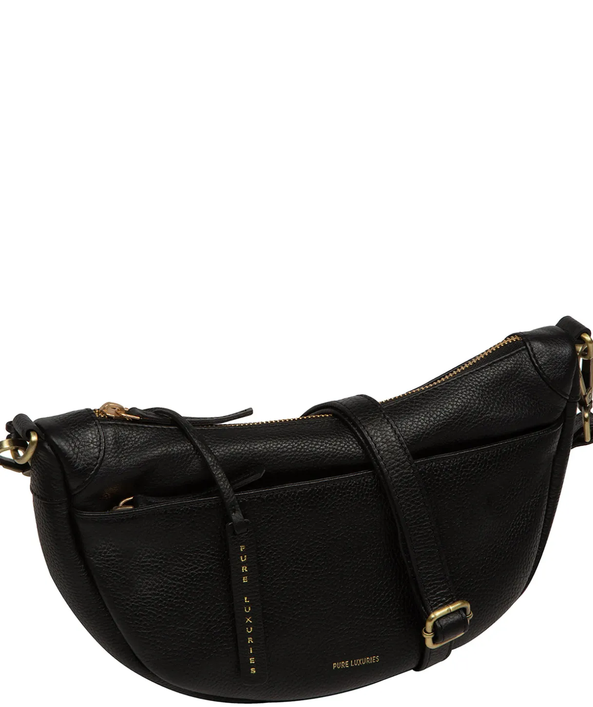 Melisande' Black Leather Cross Body Bag