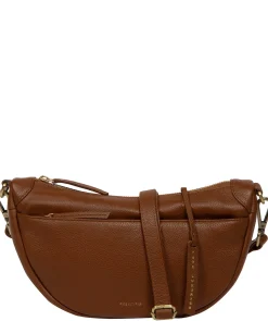 Melisande' Rich Tan Leather Cross Body Bag