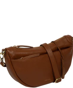 Melisande' Rich Tan Leather Cross Body Bag