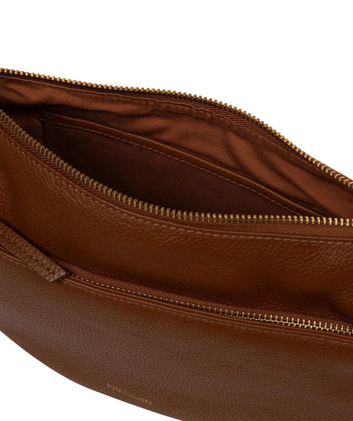 Melisande' Rich Tan Leather Cross Body Bag