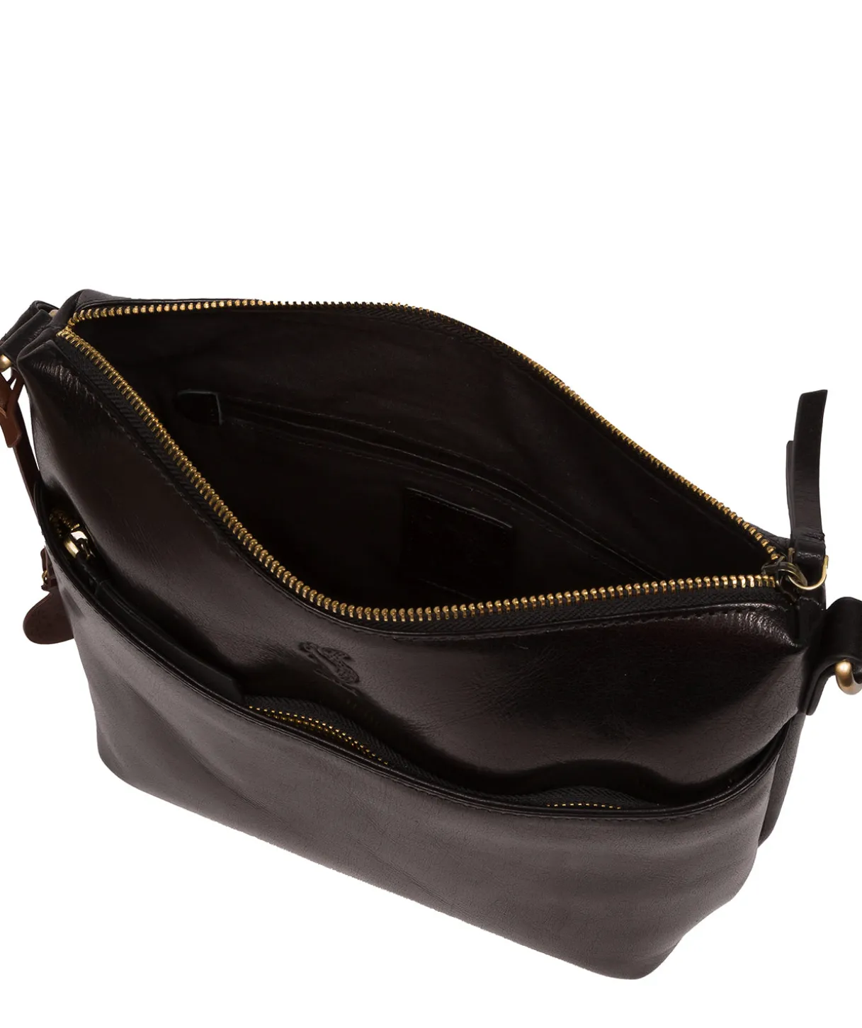 Merrill' Black Leather Cross Body Bag