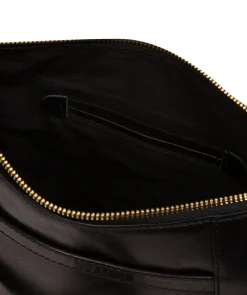 Merrill' Black Leather Cross Body Bag