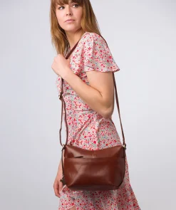 Merrill' Conker Brown Leather Cross Body Bag