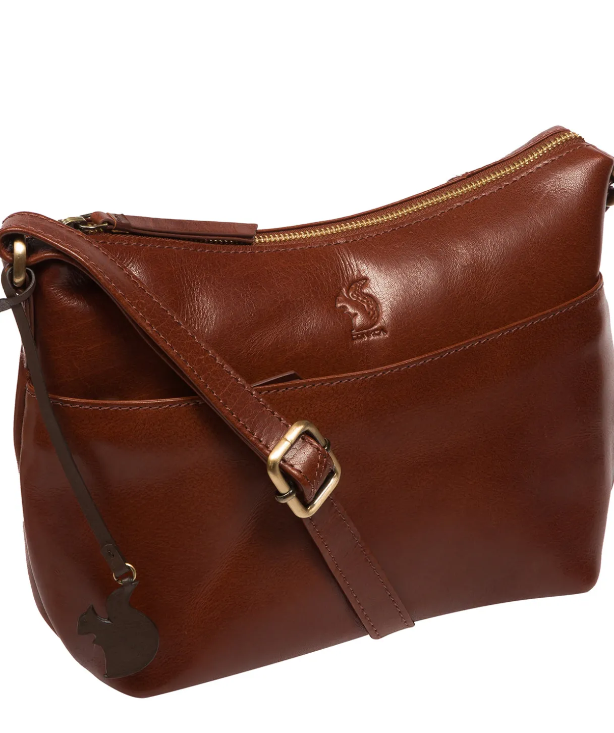 Merrill' Conker Brown Leather Cross Body Bag
