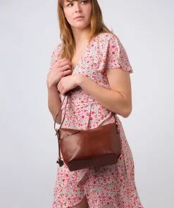 Merrill' Conker Brown Leather Cross Body Bag