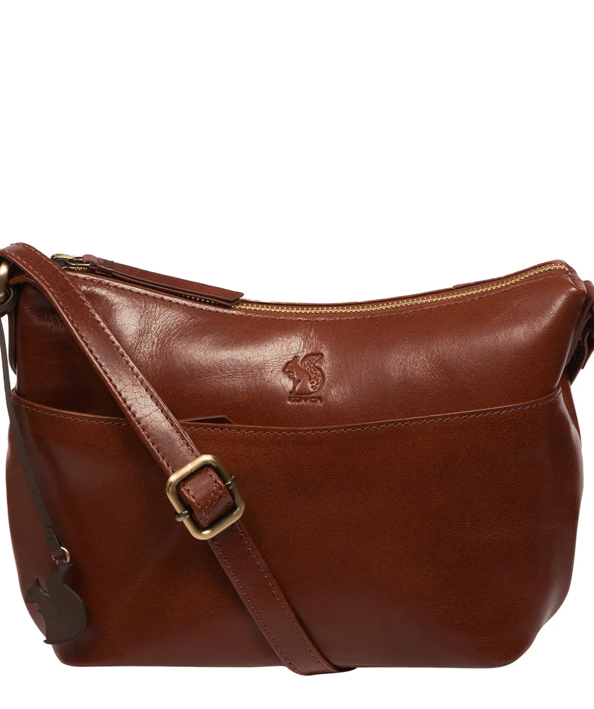 Merrill' Conker Brown Leather Cross Body Bag