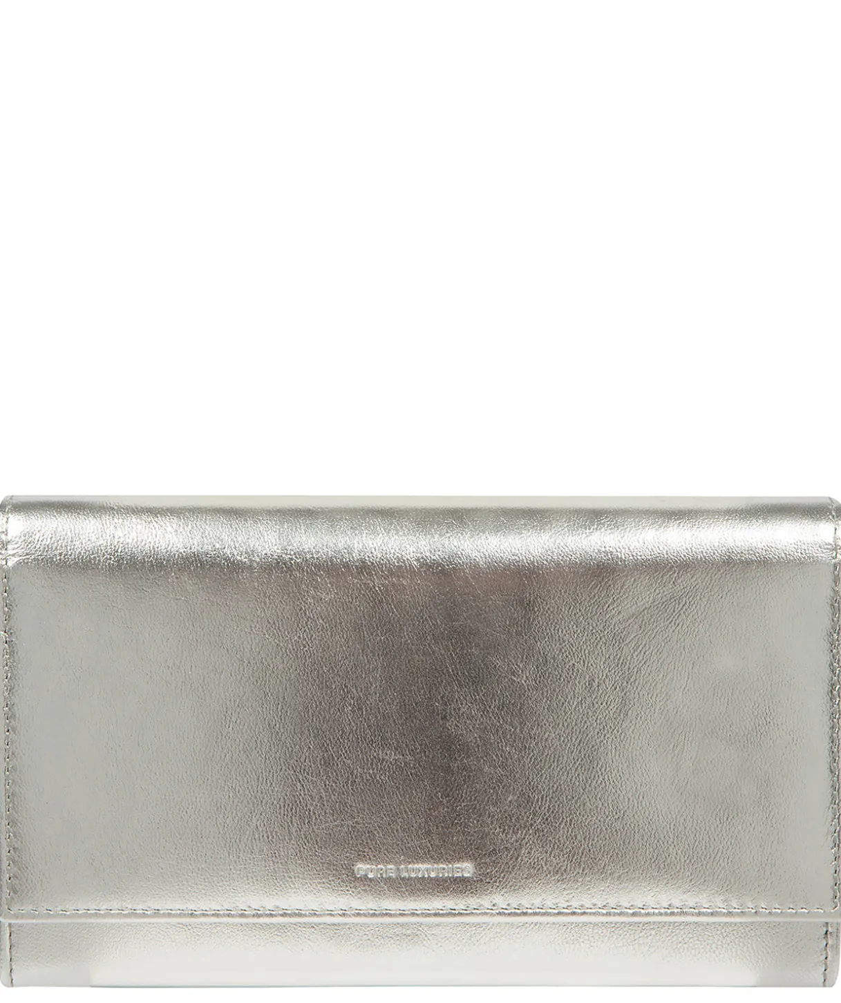 Mia' Metallic Silver Leather Purse