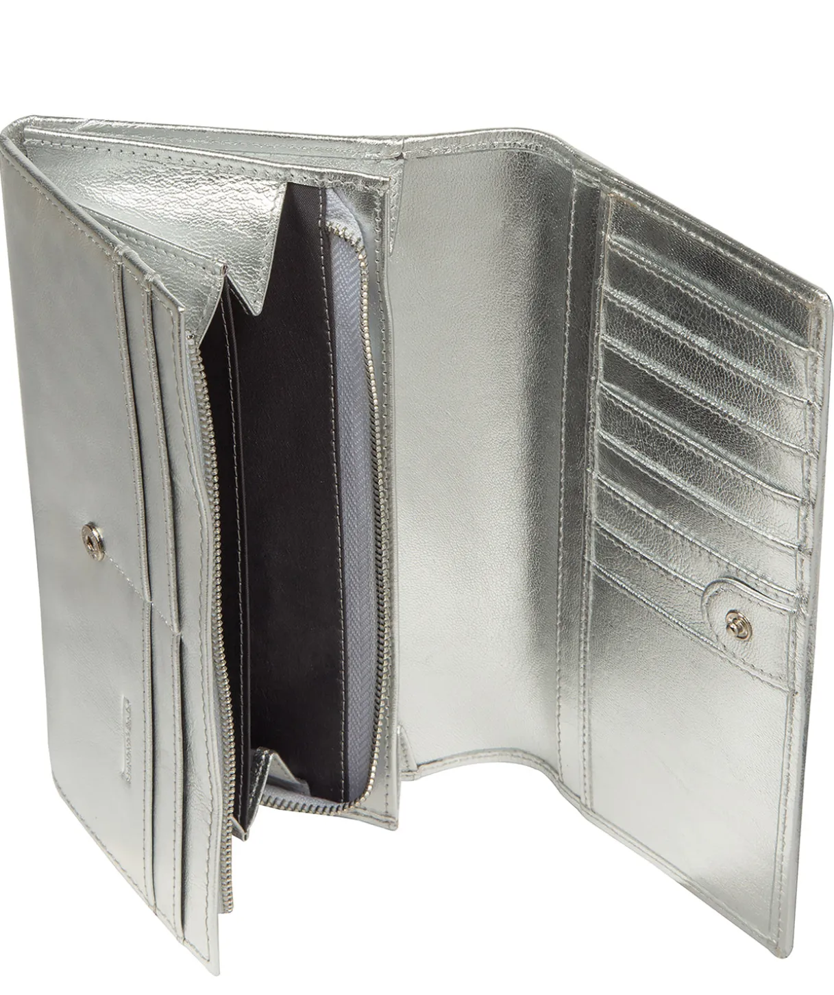 Mia' Metallic Silver Leather Purse
