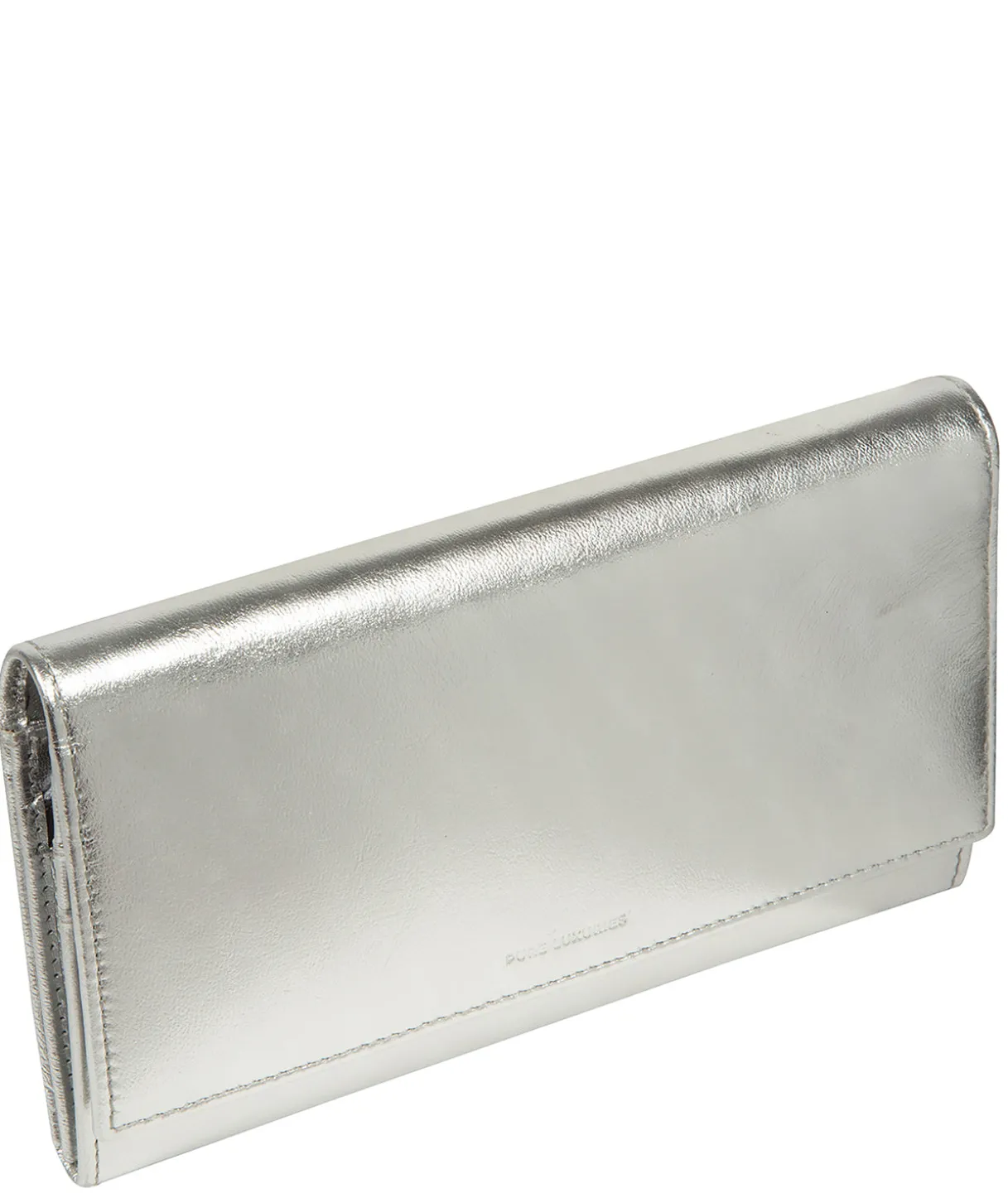 Mia' Metallic Silver Leather Purse
