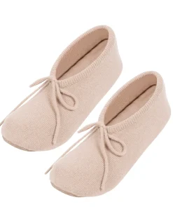 Millom' Oatmeal Cashmere & Merino Wool Medium Ballet Slippers