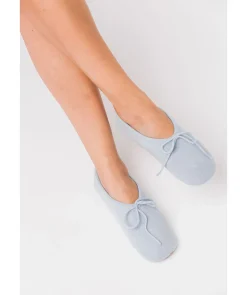 Millom' Powder Blue Cashmere & Merino Wool Medium Ballet Slippers