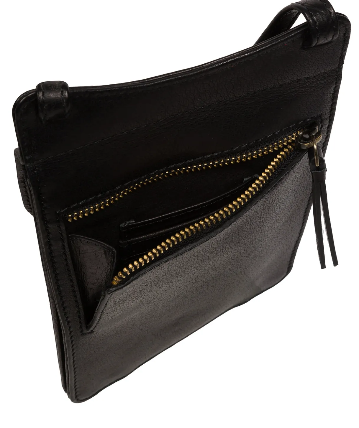 Milly' Black Leather Cross Body Phone Bag