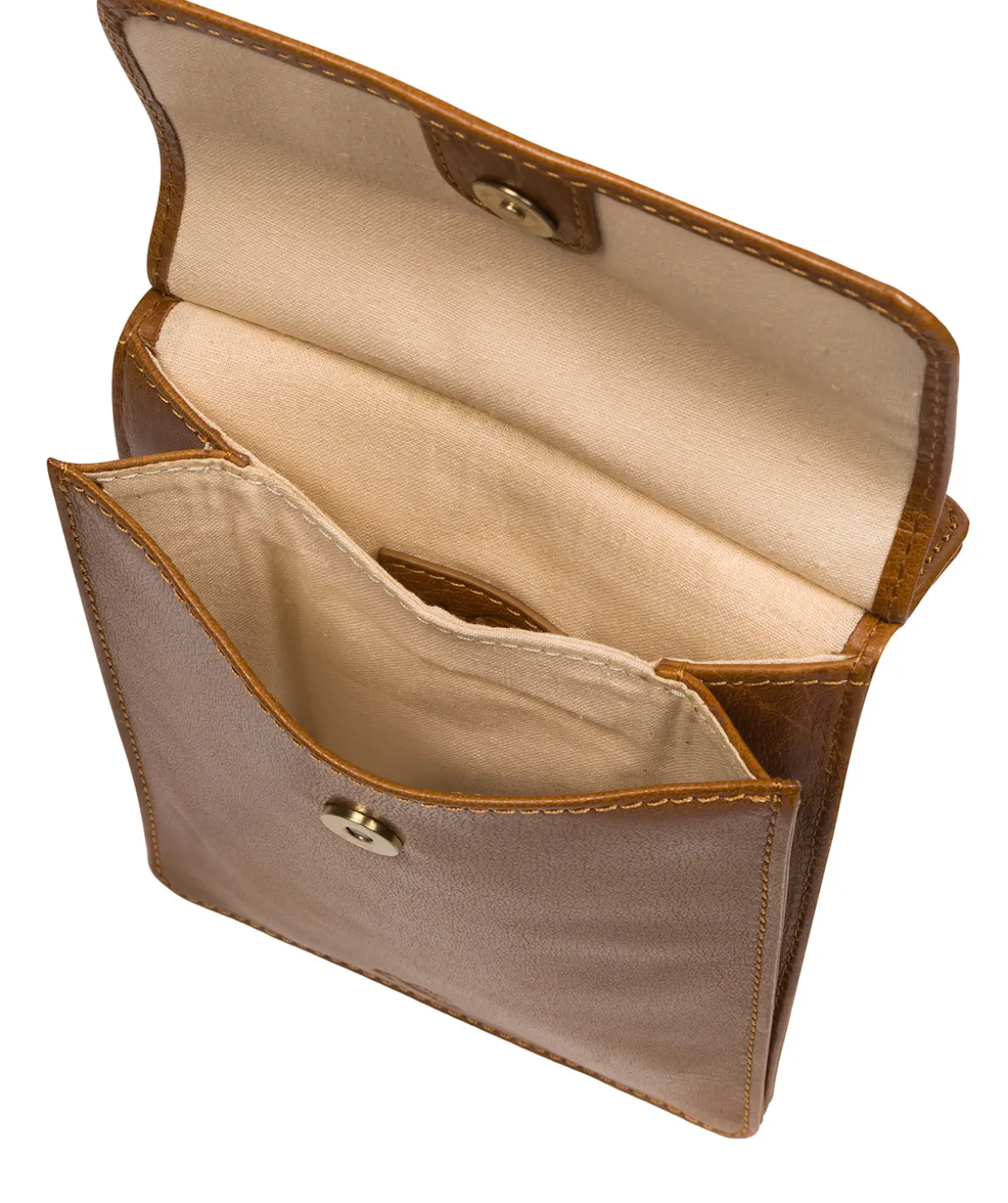 Milly' Dark Tan Leather Cross Body Phone Bag
