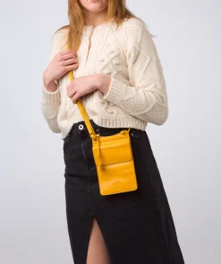 Milly' Lemon Drop Leather Cross Body Phone Bag
