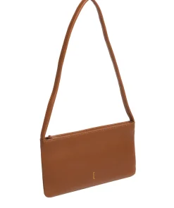 Mimi' Tan Leather Evening Phone Bag