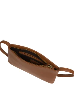 Mimi' Tan Leather Evening Phone Bag
