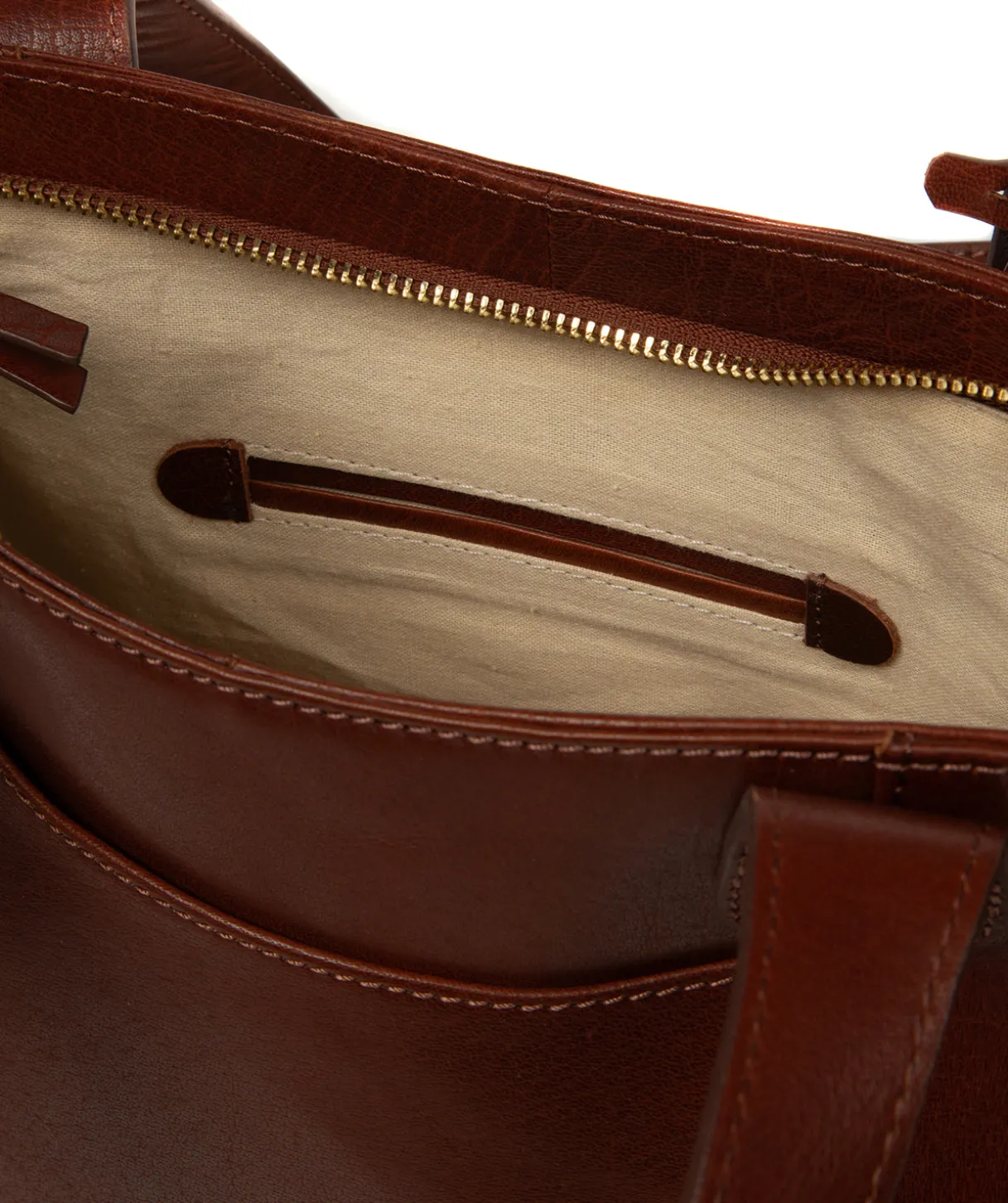 Minella' Conker Brown Leather Tote Bag