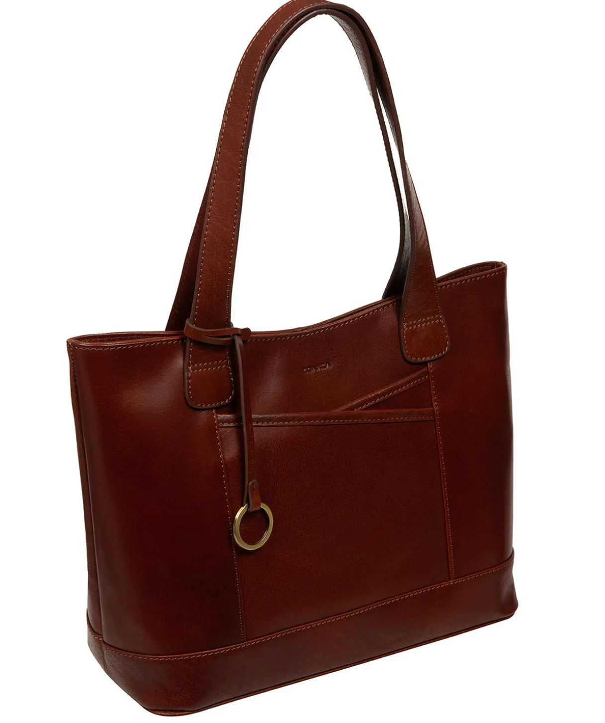 Minella' Conker Brown Leather Tote Bag