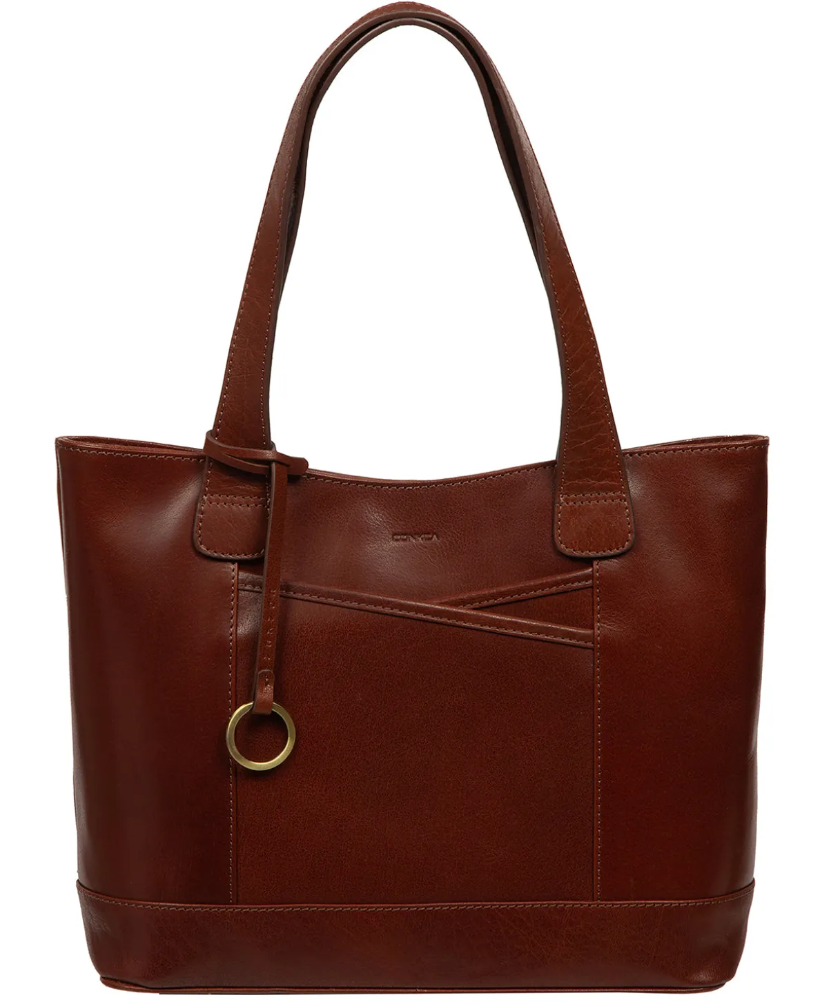 Minella' Conker Brown Leather Tote Bag