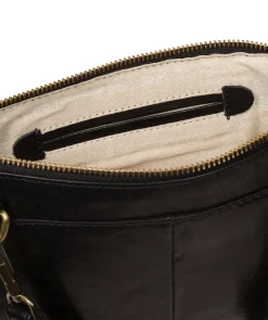 Minnow' Black Leather Cross Body Clutch Bag
